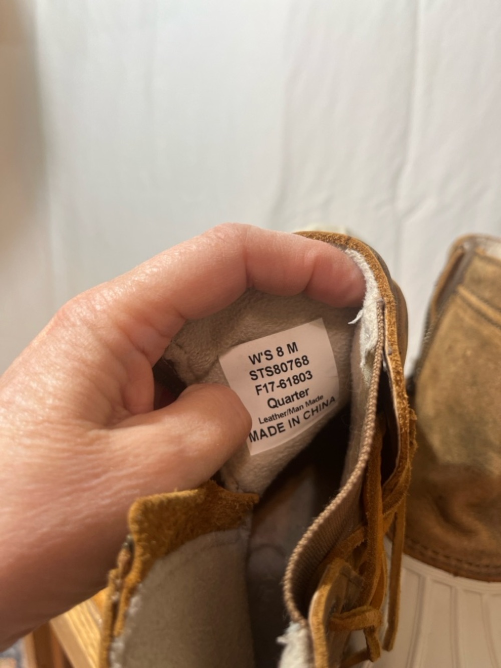 Two-Tone Duck Boots in Tan and Cream womens sperry size 8 - Picture 5 of 14